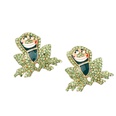 simple creative alloy diamond earrings retro fashion animal frog character element earringspicture8