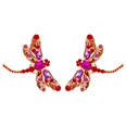 fashion colored diamond series alloy personality exaggerated insect big dragonfly earringspicture16
