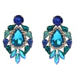 fashion cold wind leafshaped multilayer alloy diamondstudded glass diamond earringspicture17