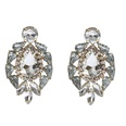 fashion cold wind leafshaped multilayer alloy diamondstudded glass diamond earringspicture19