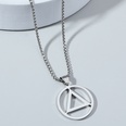 hiphop trendy iron triangle necklace titanium steel pendant jewelrypicture12