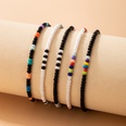 Bohemian ethnic style beaded color rice beads black and white contrast color bracelet fivepiece setpicture12