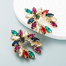European and American exaggerated fashion alloy diamond rhinestone geometric earrings femalepicture14