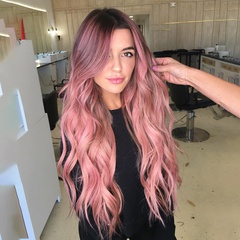 2021 wig pink big wave gradient color wigs wig headgear