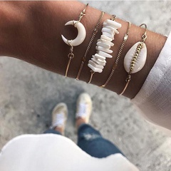 2021 nouveaux bijoux mode créatif alliage corne shell bracelet cinq pièces bracelet
