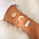 2021 new jewelry fashion creative alloy horn shell fivepiece bracelet braceletpicture12
