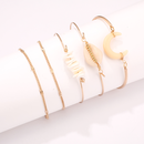 2021 new jewelry fashion creative alloy horn shell fivepiece bracelet braceletpicture16
