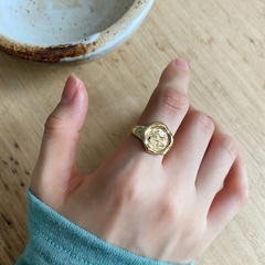 French style ring retro irregular bump texture abstract pattern ring