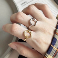 Südkorea 18 Karat vergoldeter Ring geometrischer hohler ovaler Öffnungsring Persönlichkeit trendiger Ring