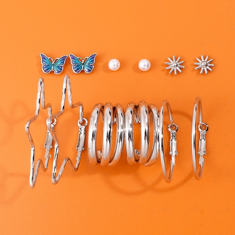 6 pairs of earrings set butterfly earrings star earrings NHHUQ518050's discount tags