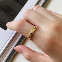 Mode weiblicher Ring koreanischer 18KGP-Linie Twill-Ring-Zeigefinger-Ring