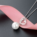 pendentif collier en forme de coeur creux en argent S925 perle de modepicture6