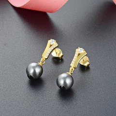 Inlaid pearl gold-plated s925 silver earrings fashion earrings wholesale