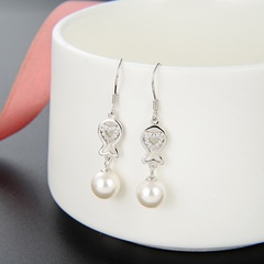 creative design s925 silver pearl hollow earrings wholesale