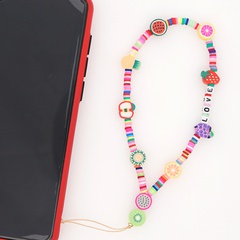 new personality fruit mobile phone straps letter mobile phone anti-lost rope short mobile phone chain