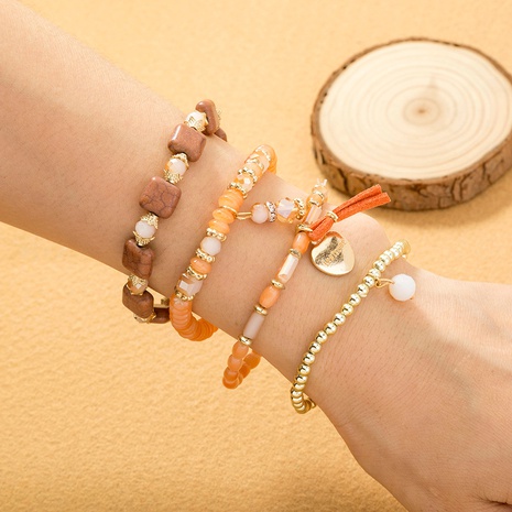2021 nouveau bracelet bohème pendentif coeur plusieurs bracelets de perles bijoux ethniques's discount tags