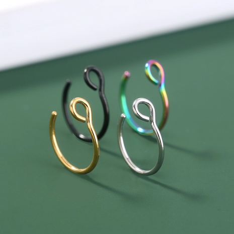 European and American stainless steel fake nose ring wholesale NHDB502595's discount tags