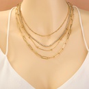 Punk style multilayer metal chain necklace personality diamondstudded necklacepicture9