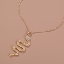 Fashion diamondstudded exaggerated snakeshaped pendant necklacepicture6