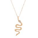 Fashion diamondstudded exaggerated snakeshaped pendant necklacepicture10