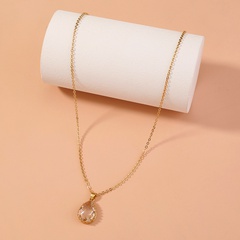 Fashion transparent water drop crystal pendant necklace