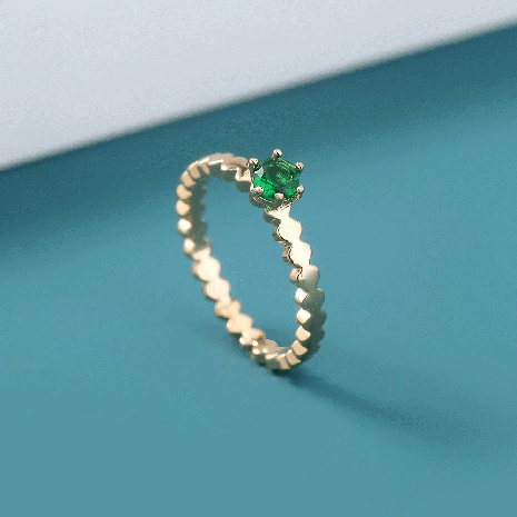 shiny multicolor zircon ring niche design wild simple copper ring  NHDB502757's discount tags