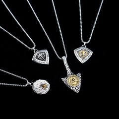 new personality hip-hop titanium steel chain alloy pendant necklace wholesale