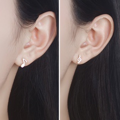 Personality Asymmetrical Brushed Note Korean Earrings Ear Jewelry