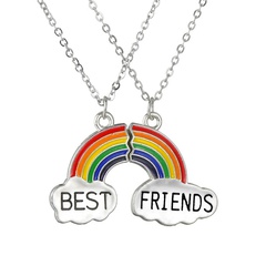 Fashion necklace Korea rainbow cloud dripping oil stitching pendant clavicle chain necklace