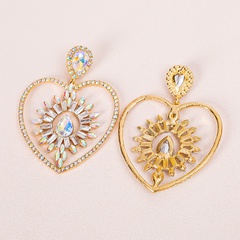 full of diamonds colored diamonds heart-shaped earrings water drop sun earrings