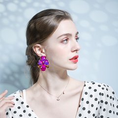 European and American fashion diamond  heart-shaped drop-shaped earrings