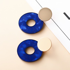 European and American creative new alloy resin letter round earrings wholesale