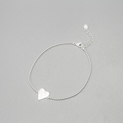 Bracelet de cheville d'amour en argent sterling coréen S925 rétro chaîne de perles rondes bracelet de cheville de tempérament de personnalité