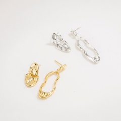 S925 sterling silver French asymmetric geometric earrings European and American earrings