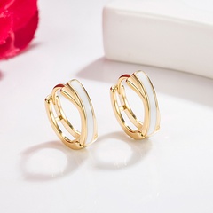 Korean version imitation shell gold shell copper earrings