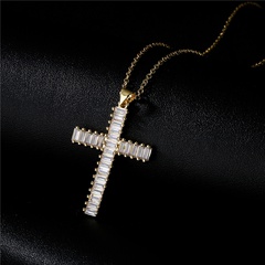 Neues Produkt T-Quadrat-Zirkonium-Kreuz-Kupfer-Halskette