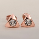 Triangle Diamond Earrings Titanium Steel Plated 18k Rose Gold European Style Jewelrypicture8