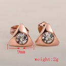 Triangle Diamond Earrings Titanium Steel Plated 18k Rose Gold European Style Jewelrypicture9