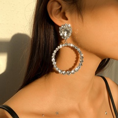 European and American diamond super flash round earrings wholesale