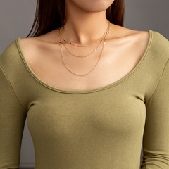 Creative new ins style simple multi-layered metal necklace