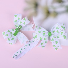Children's Clover Double Bows Hairpin European and American Bows Clip
