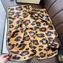 Leopard print silk scarf small square scarf spring and autumn 100 mulberry silk square scarfpicture8