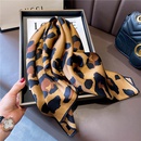 Leopard print silk scarf small square scarf spring and autumn 100 mulberry silk square scarfpicture10
