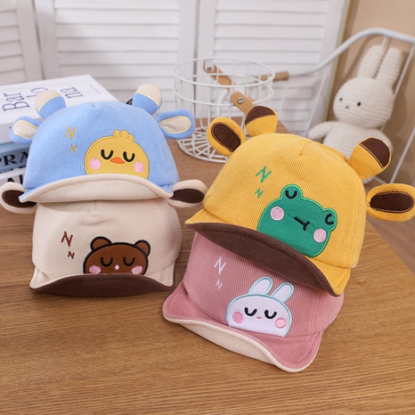 Baby cartoon thick cotton caps rabbit frog chick cub animal soft-brimmed baseball cap  NHJCX503449's discount tags
