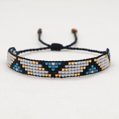 new European style retro classic bead woven geometric stacking bracelet