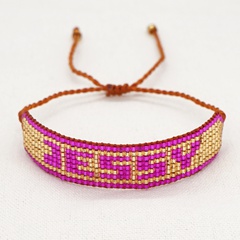 European and American beads hand-woven wide personality bohemian stacking bracelet
