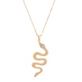 Fashion diamondstudded exaggerated snakeshaped pendant necklacepicture11