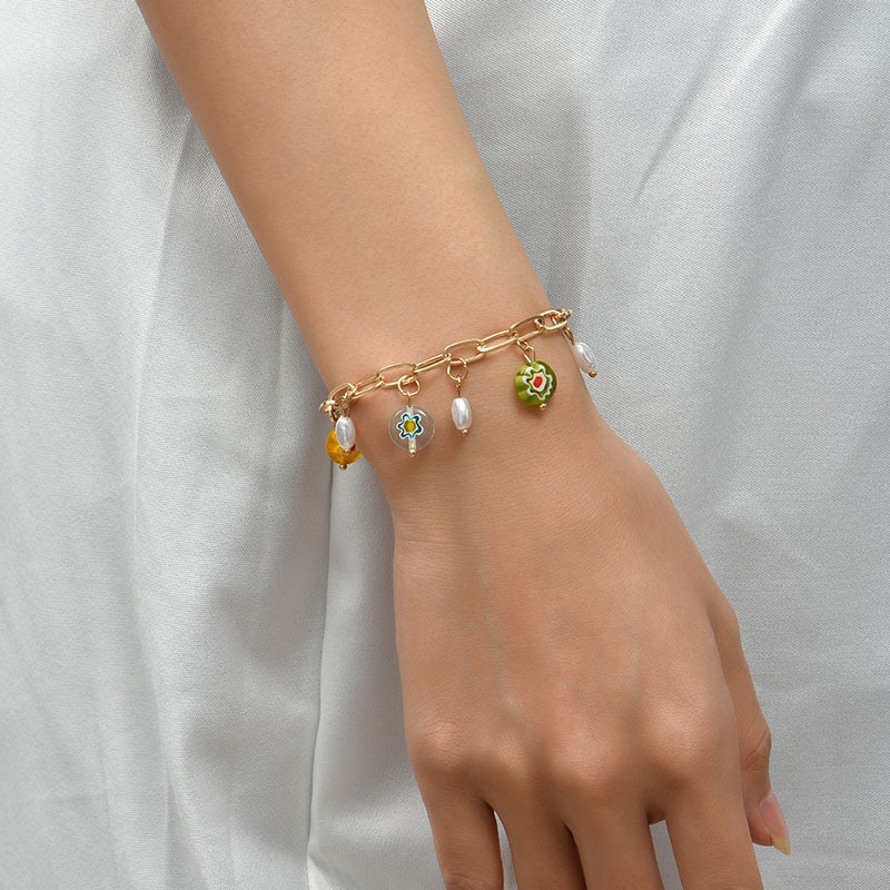 Kreatives bhmisches hand gefertigtes Perlen glas Armband Europische und amerikanische ins InternetPromiPersnlichkeit exquisite Perlen hand verzierungen