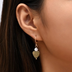 Korean Style Simple Cute Stone Love Heart Earrings Female Net Red Cute Delicate Younger Pearl Eardrop Jewelry