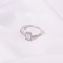 Crossborder jewelry square microinlaid zircon ring fashion simple personality index finger ringpicture10